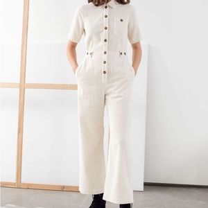 NWT & Other Stories white/cream Corduroy Boiler Suit